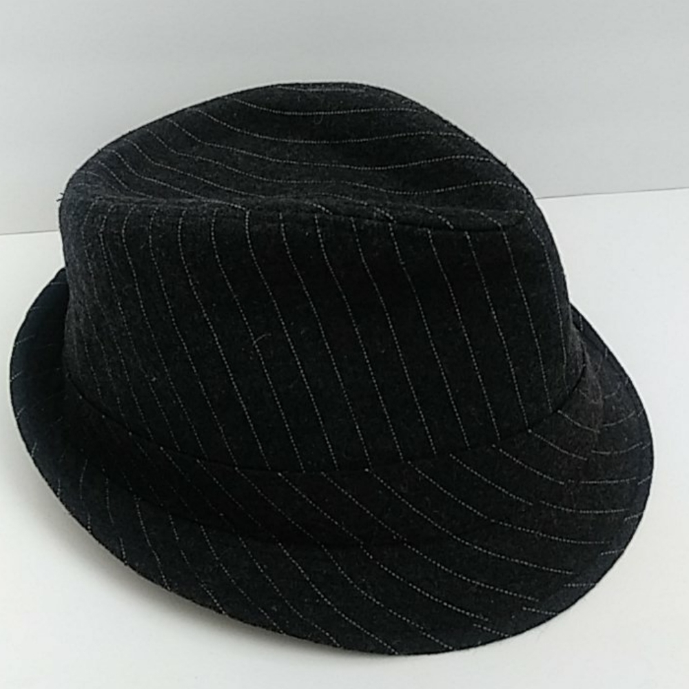 GRANULE GRAY PINSTRIPE WOOL BLEND FEDORA HAT